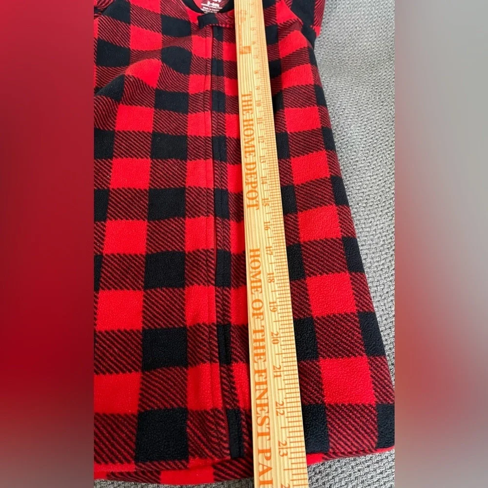 Carter's Baby Bunting, Red & Black Buffalo Plaid, Zip Down Fleece; Size 3-6m